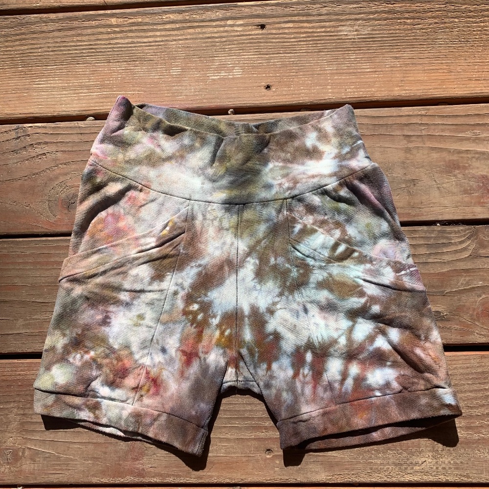 Miss Fancy Pants Tie Dye bamboo organic cotton handmade shorts small medium